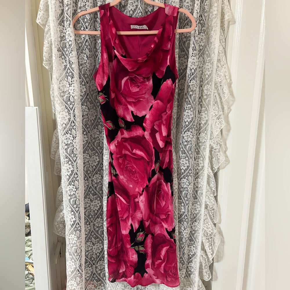 Y2K Floral Hot Pink Dress SOLD